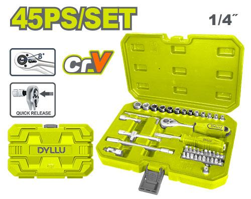 DYLLU DTST4D45 45 Pcs 1/4" socket set