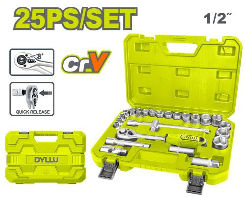 DYLLU DTST2D25 25 Pcs 1/2" socket set