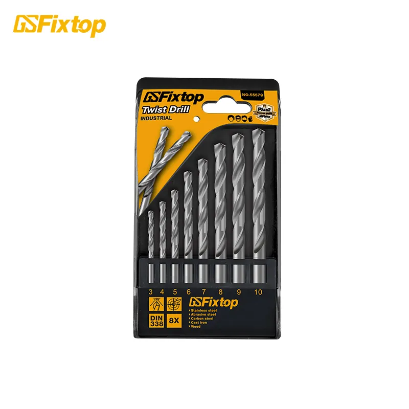 Fixtop 55578 Drill Bit 8 Piece Twist Drill Set